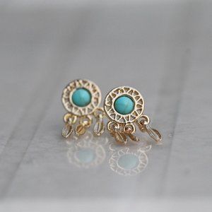 Marble Earrings Studs Victoria Style Delicate